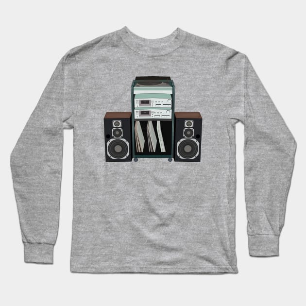 Vintage Classic Stereo System Long Sleeve T-Shirt by DiegoCarvalho